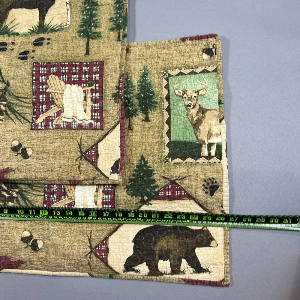 Set Of 2 Plow & Hearth Pillowcase Standard Multicolor Cotton Wildlife Imagery